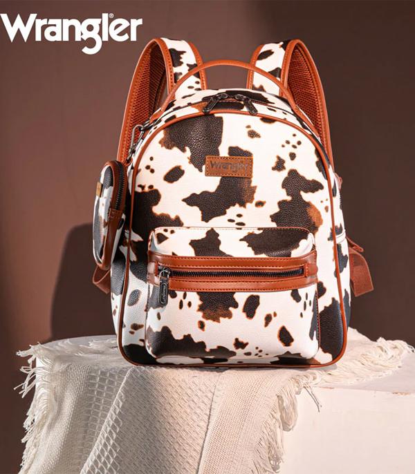 cow print backpack mini NEW Wrangler Cowprint Backpack Brown with Coin Pouch – North Mountain Design Co