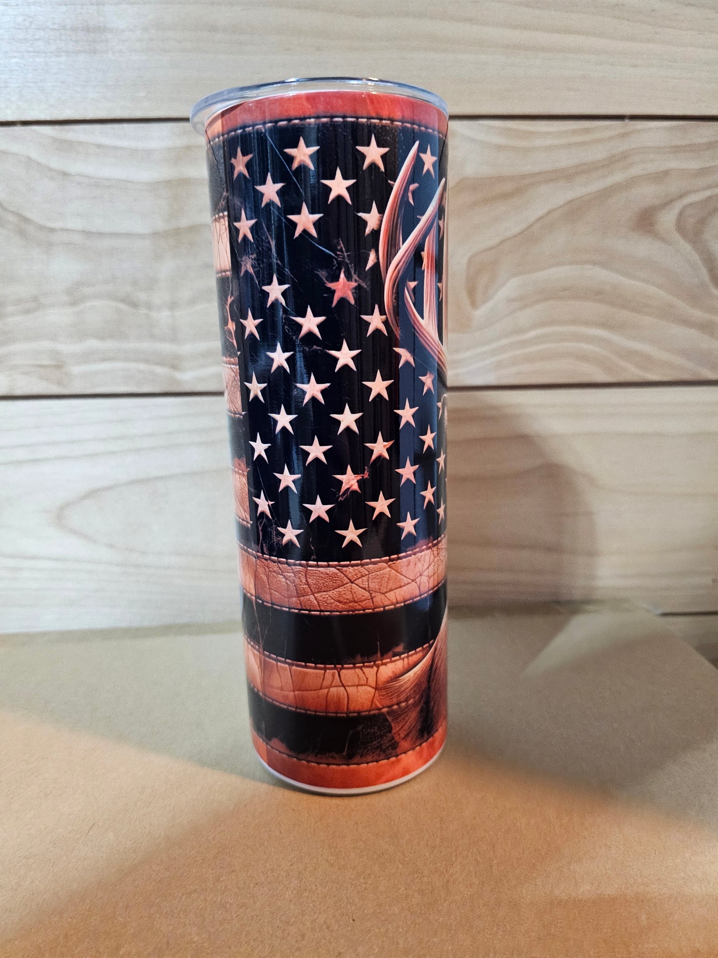 Whitetail Deer Leather Look 20oz Tumbler