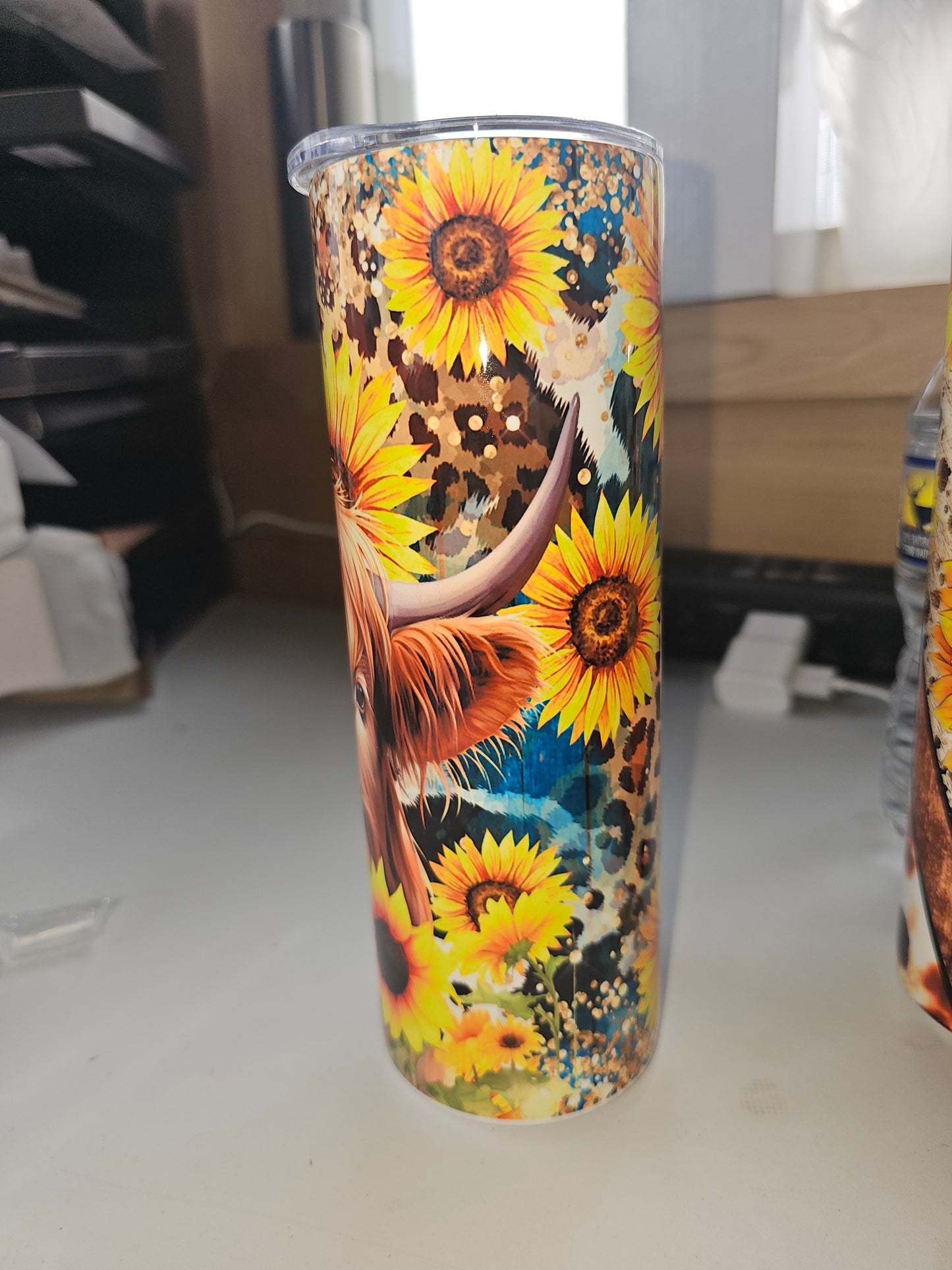 Highland Cow Sunflower Cheetah 20oz