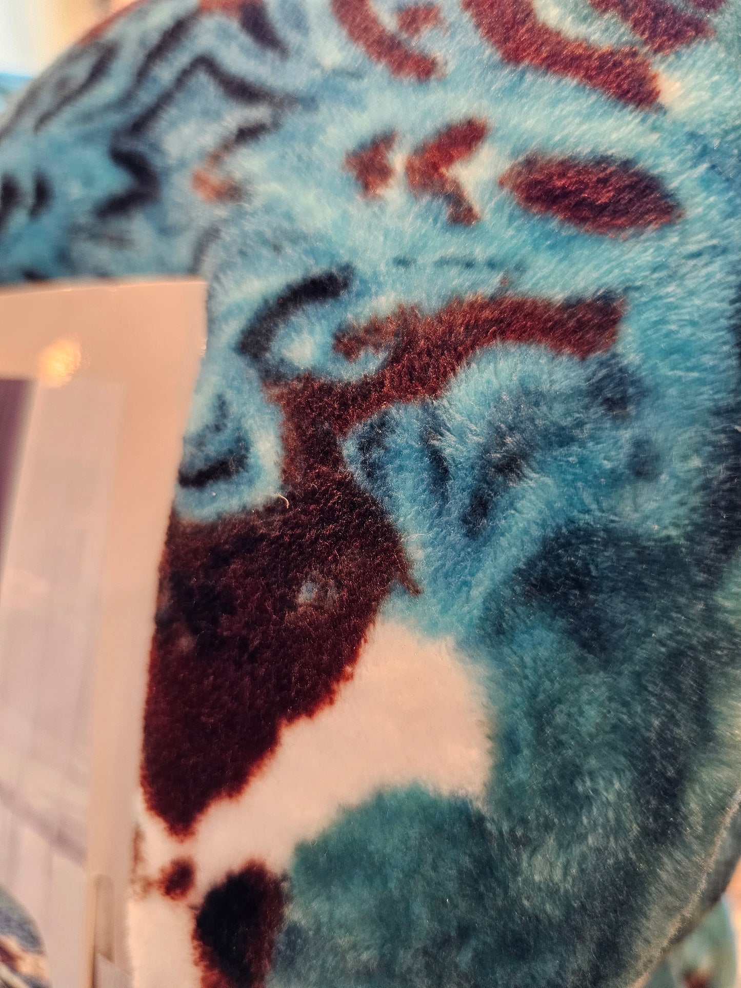 King Size Turquoise CowPrint Blanket
