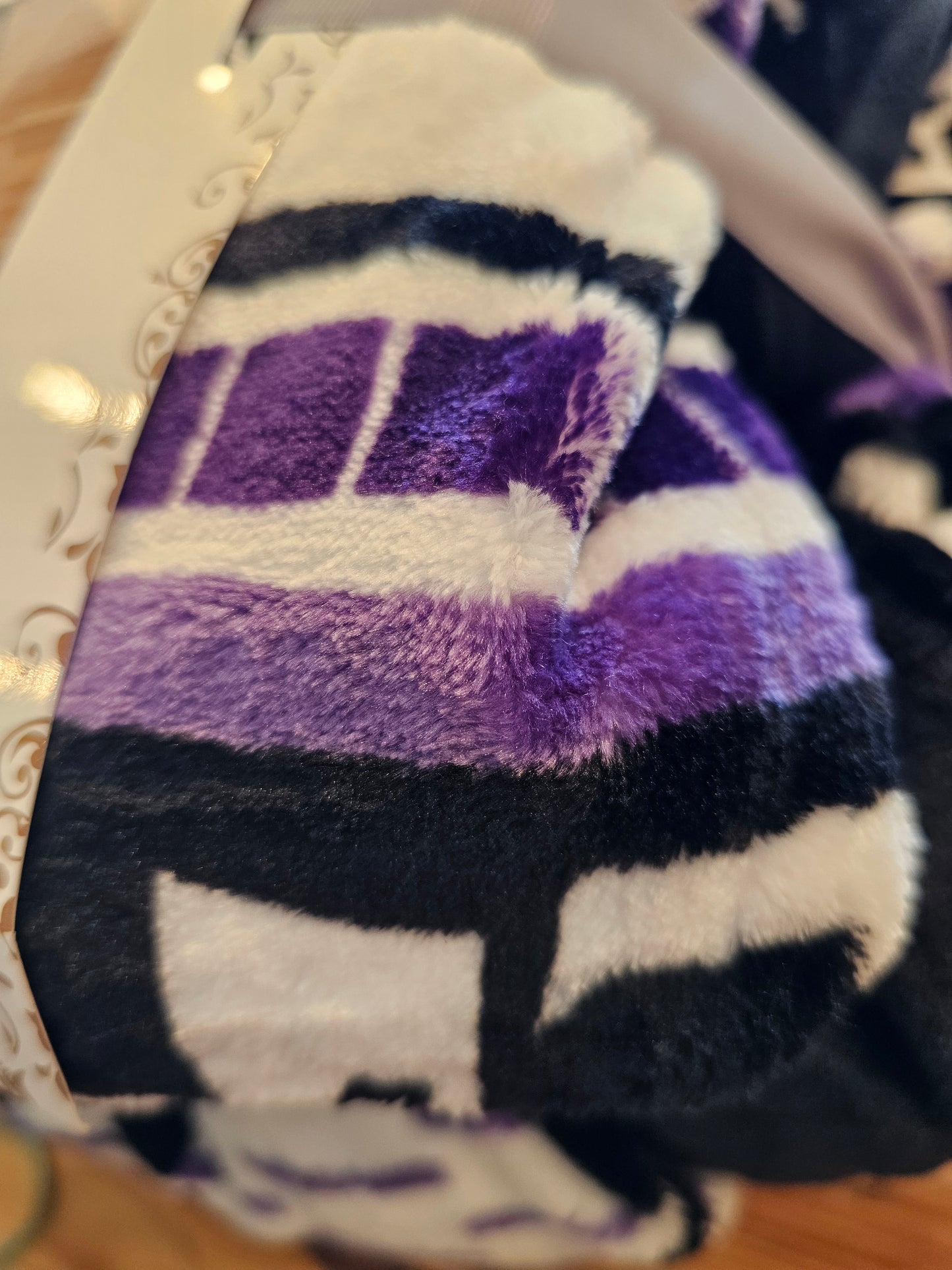 King Purple Aztec Plush Blanket