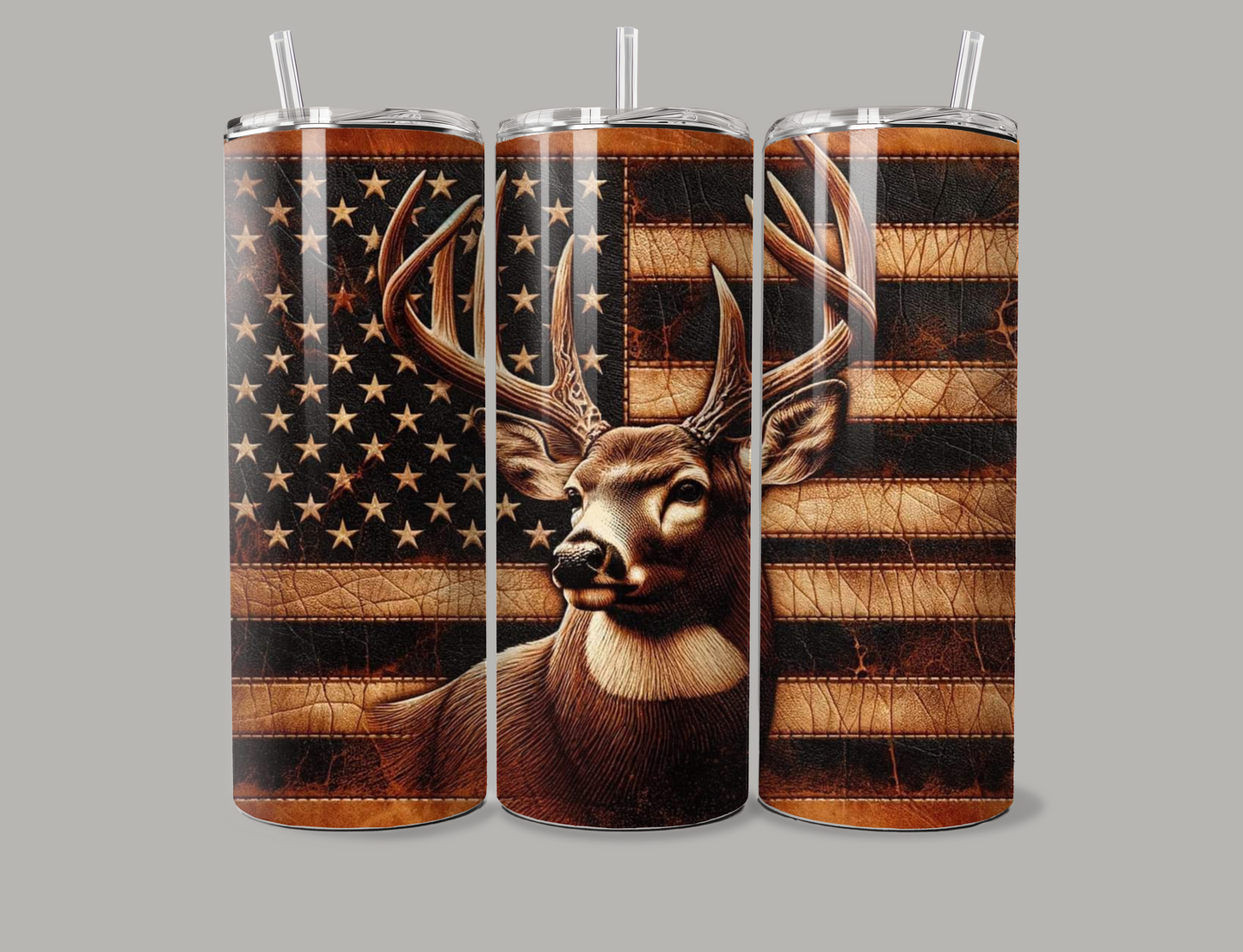 Whitetail on leather look 20oz