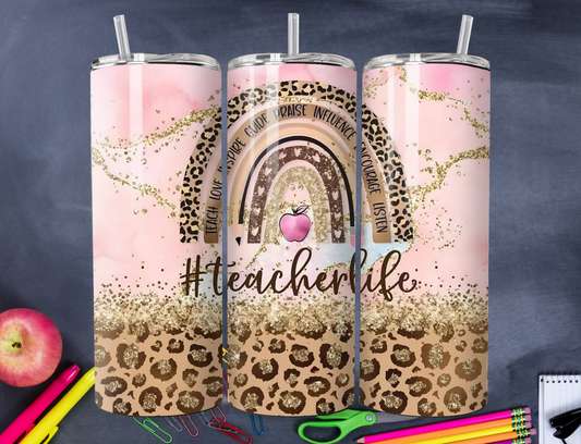 Teacher Life Cheetah Print 20oz