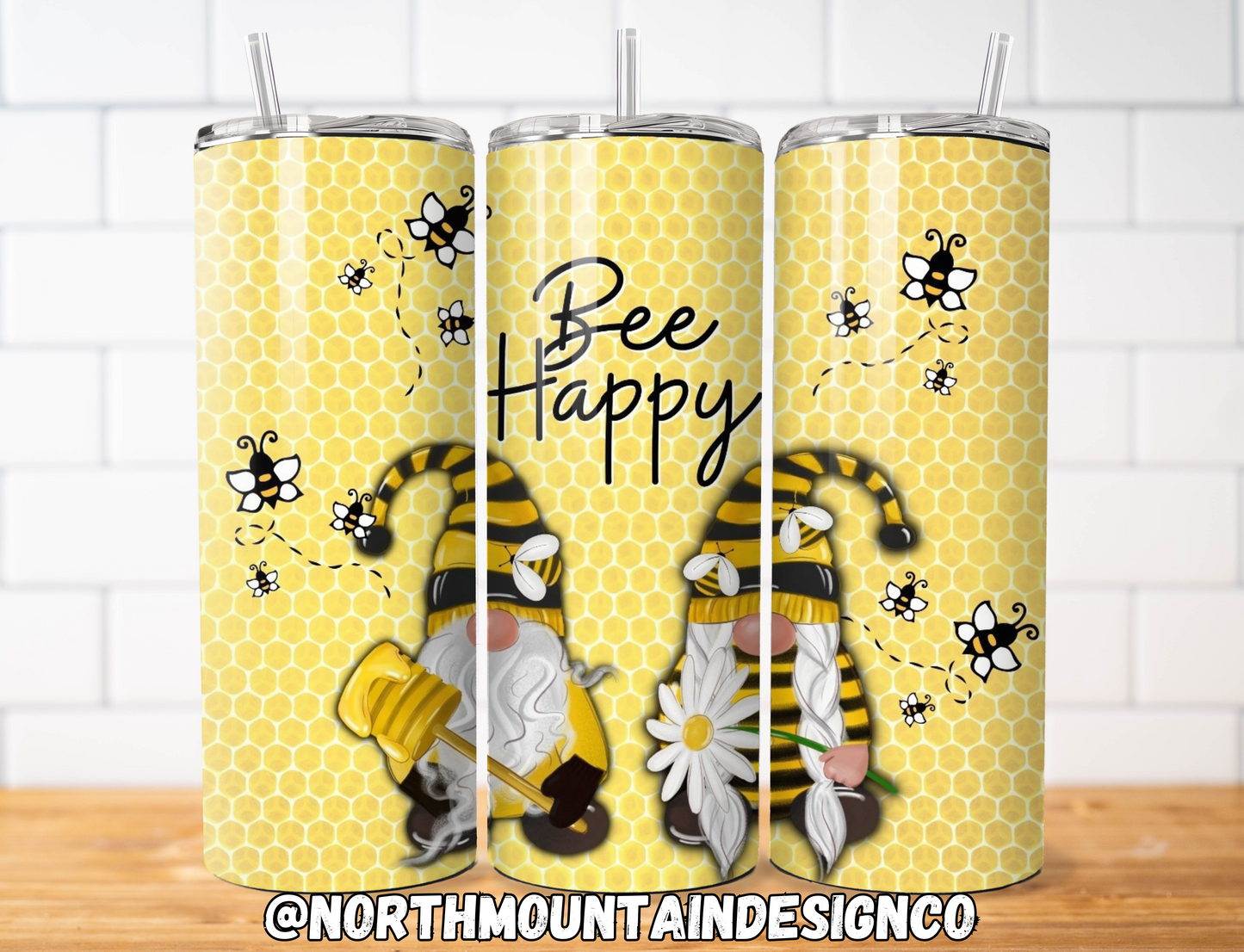 Bee Happy Gnome 20oz Tumbler