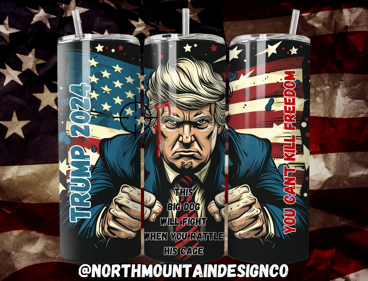 Trump 2024 Can't kill freedom 20oz Insulated Tumbler