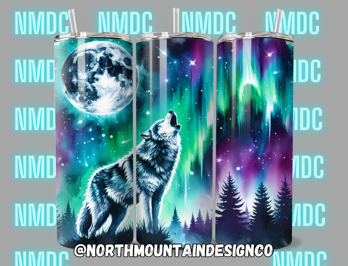Wolf Howling At The Moon 20oz Tumbler