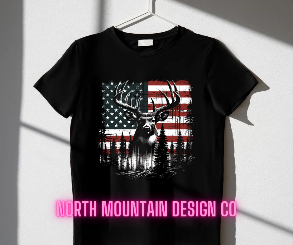 Whitetail Deer Flag Shirt