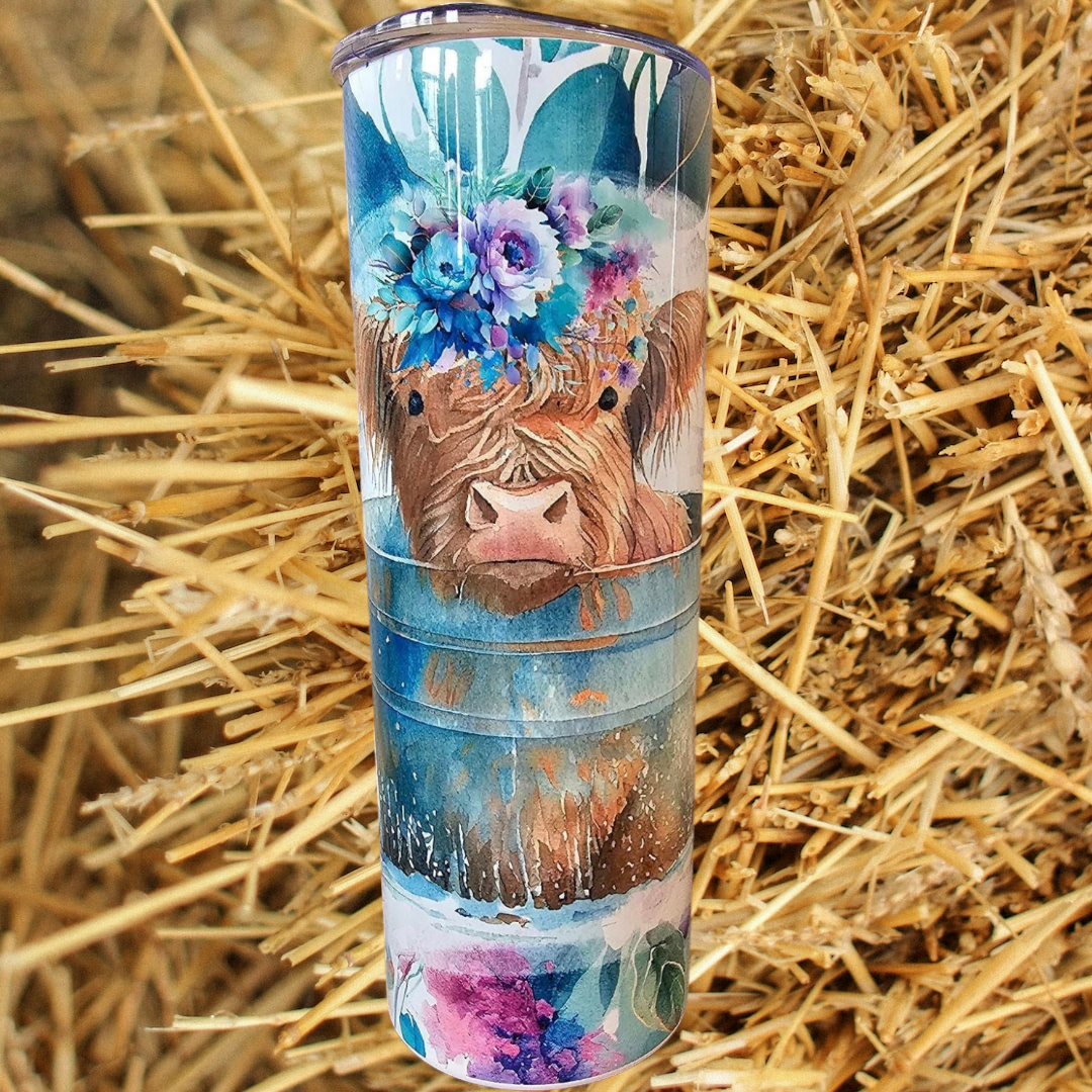 Highland Calf In Bucket Insulated Tumbler