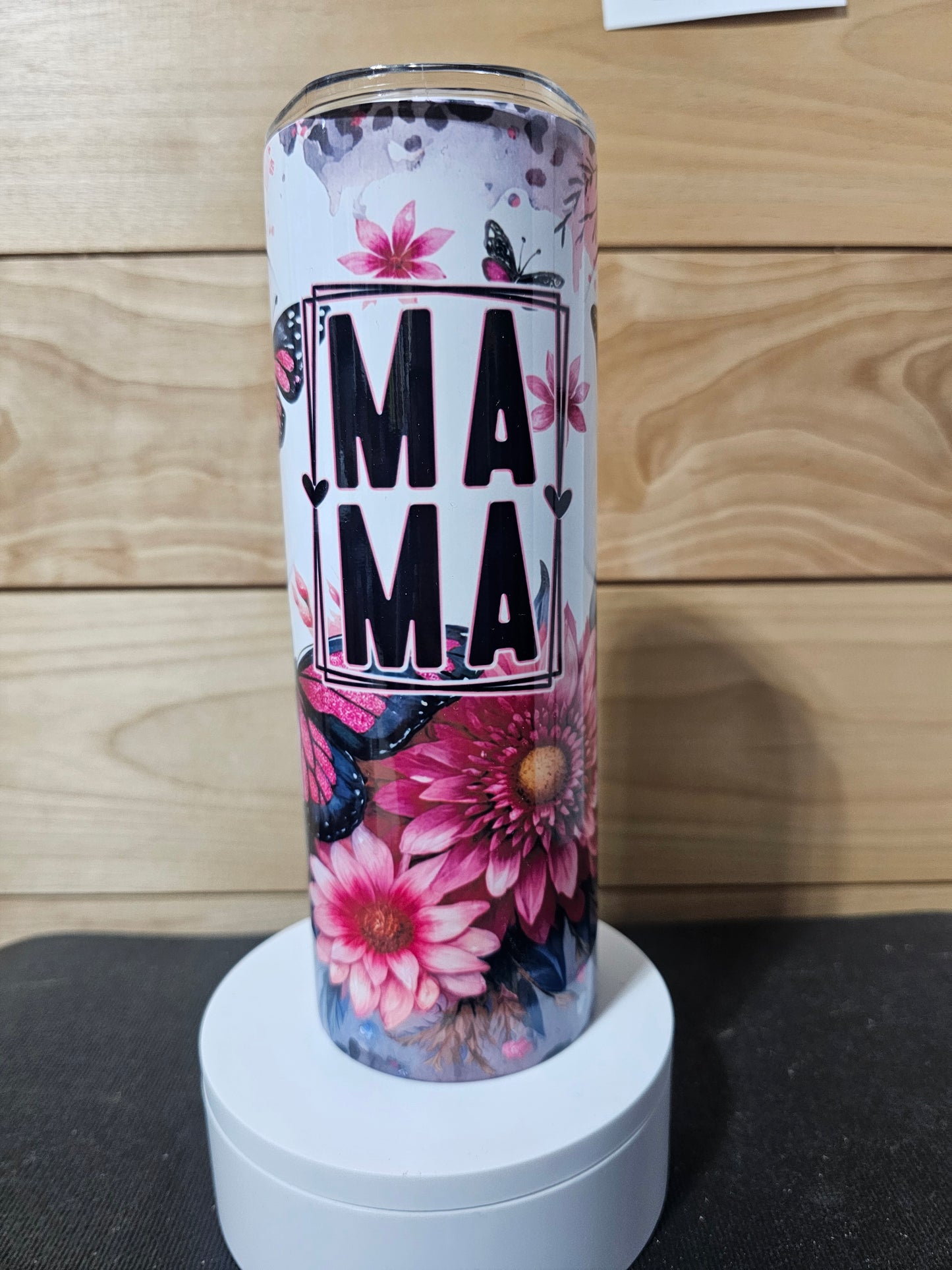 Mama Pink Butterflies 20oz Tumbler