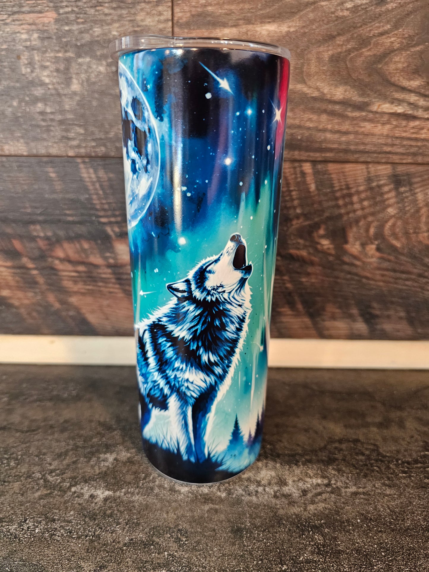 Wolf Howling At The Moon 20oz Tumbler