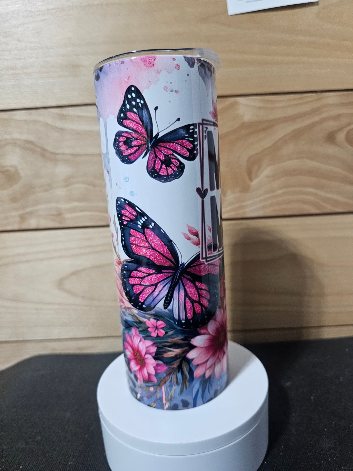 Mama Pink Butterflies 20oz Tumbler