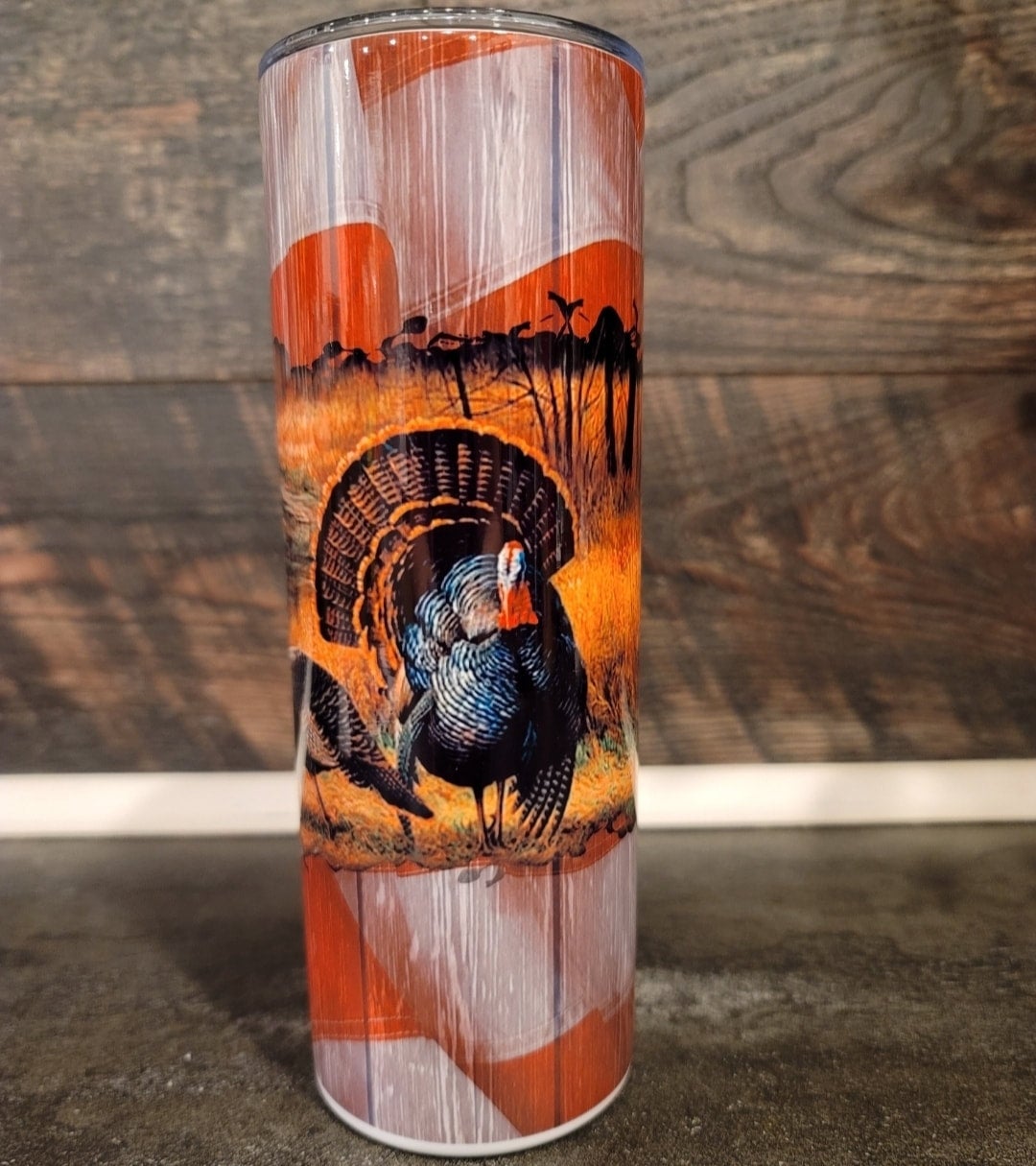 Turkey on wood flag 20oz