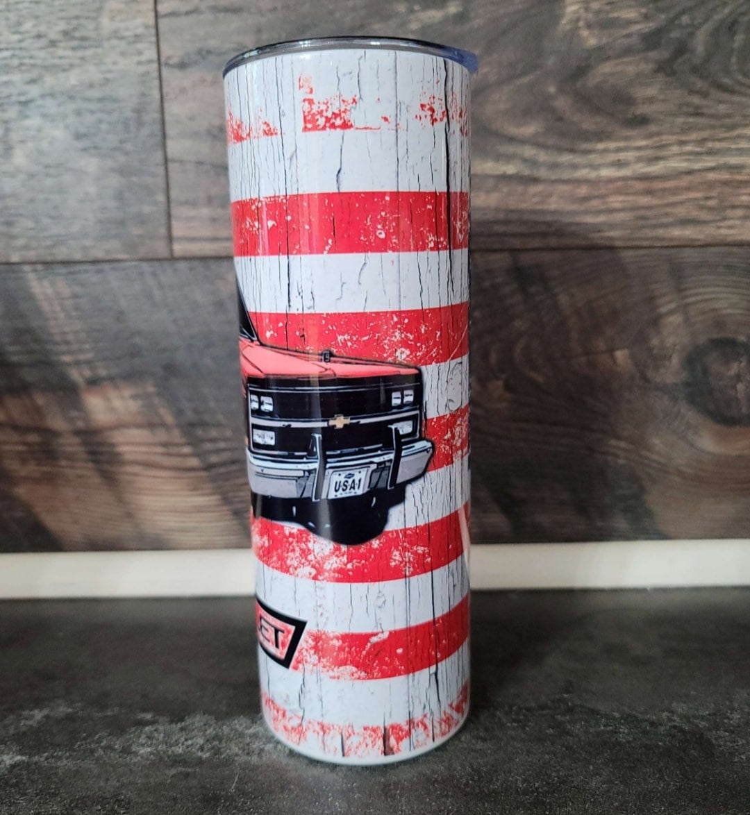 Chevy Square Body On Flag 20oz
