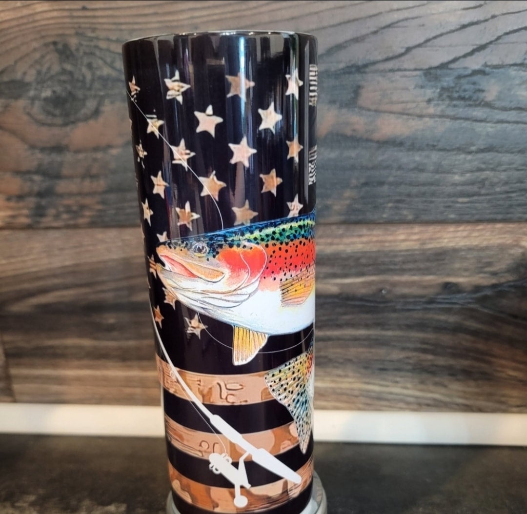 Rainbow Trout on Camo Flag