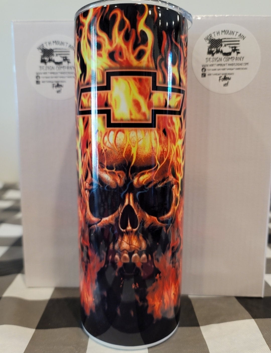 Chevy Skull Flames 20oz