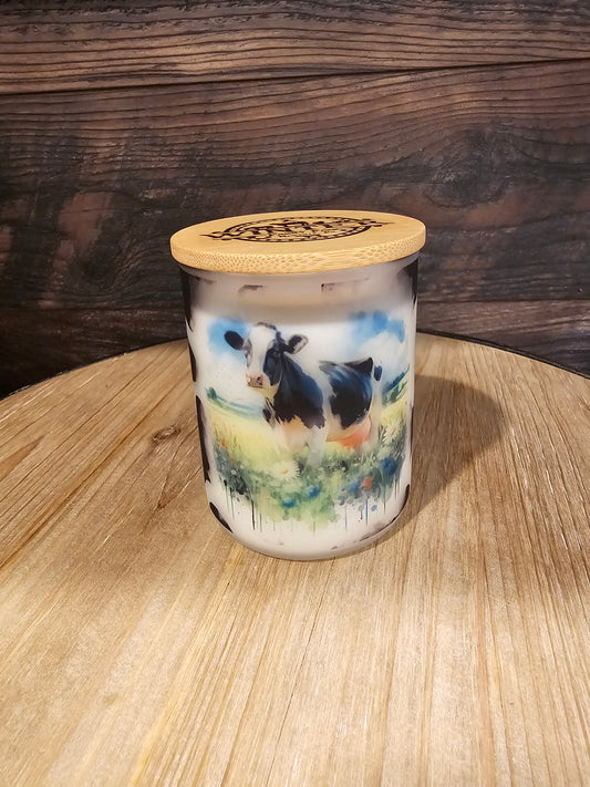 Holstein Cow Print Jar(no candle included)