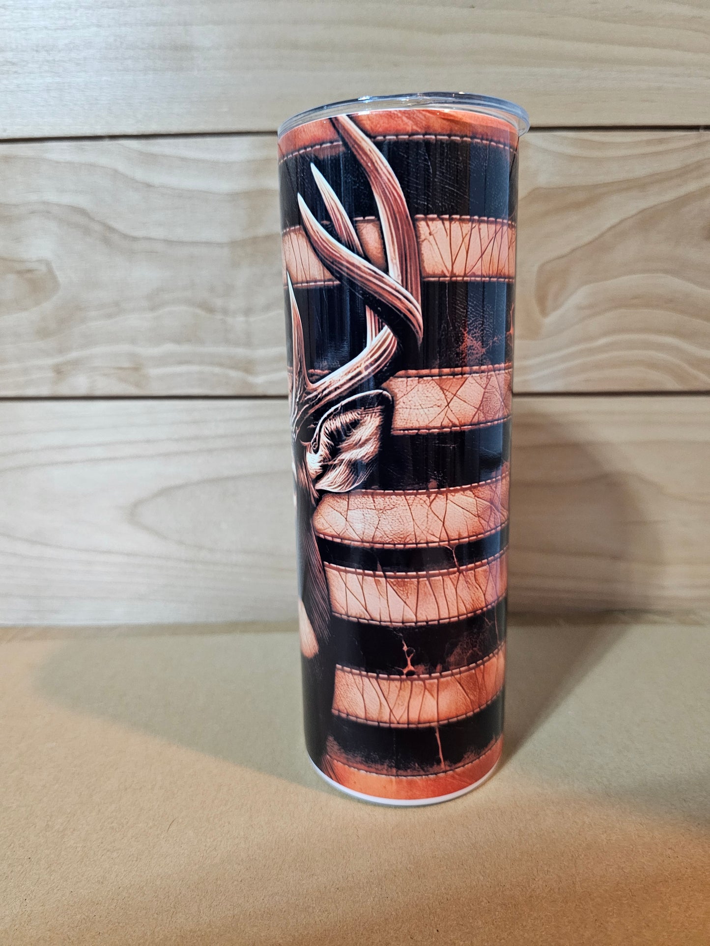Whitetail Deer Leather Look 20oz Tumbler