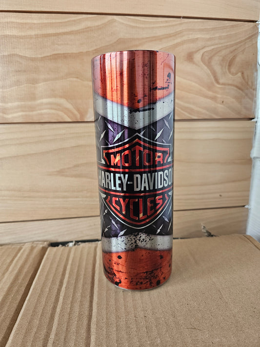 Motorcycle on silver 20oz