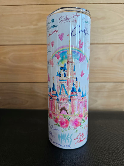 Cartoon Magical Princess and Super Hero Autographs 20oz Tumbler