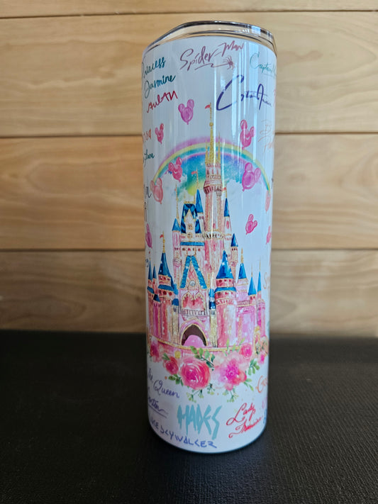 Cartoon Magical Princess and Super Hero Autographs 20oz Tumbler