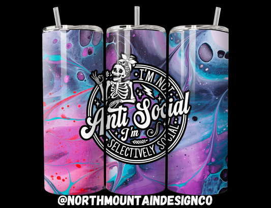 I'm not anti-social 20oz tumbler