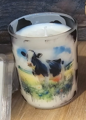 Holstein Cow Watercolor Soy Candle