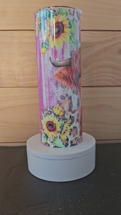 Cute Highland Cow Purple 20oz Tumbler