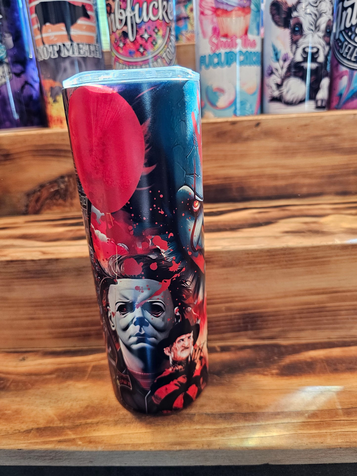 Horror Collage Pennywise 20oz Tumbler GLOW