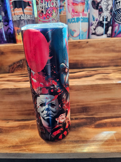Horror Collage Pennywise 20oz Tumbler GLOW