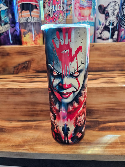 Horror Collage Pennywise 20oz Tumbler GLOW