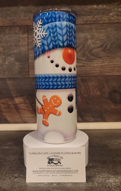 Snowman gingerbread cookie 20oz tumbler