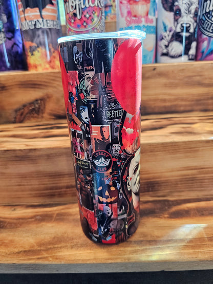 Horror Collage Pennywise 20oz Tumbler GLOW