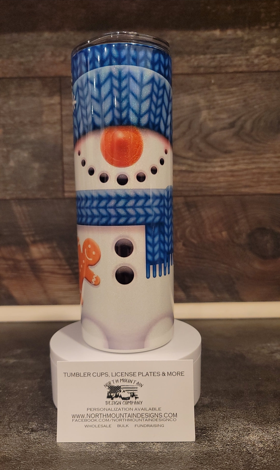 Snowman gingerbread cookie 20oz tumbler