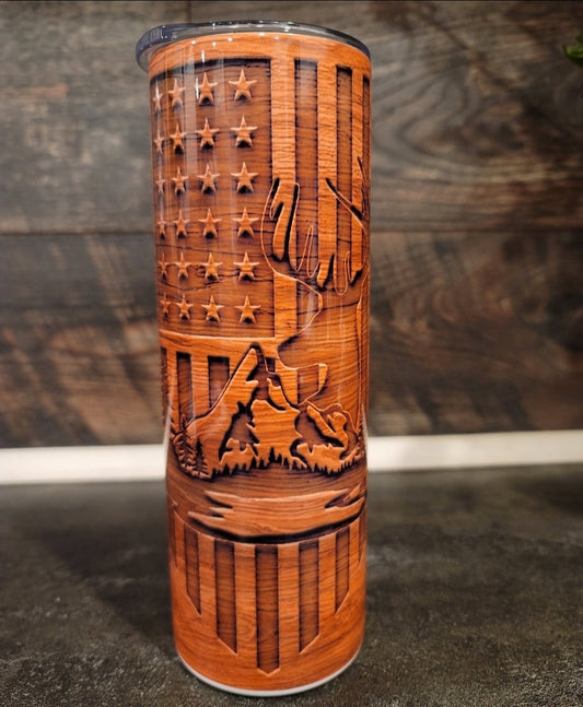 Hunting Wood Carving 20oz