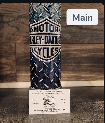 Motorcycle Brand On Blue Diamond Plate