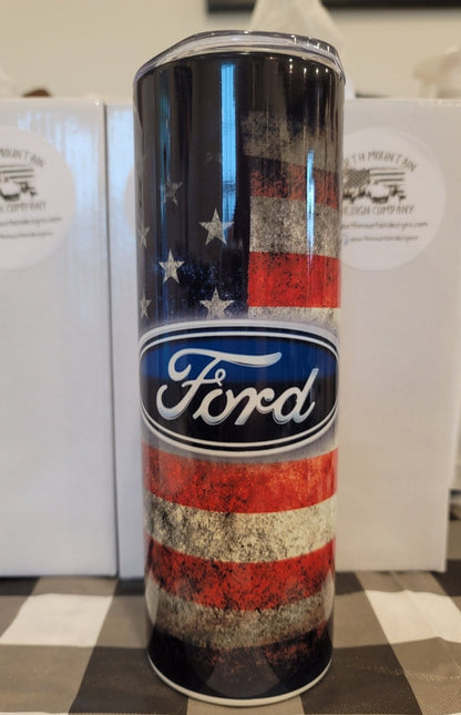 Ford on flag 20oz