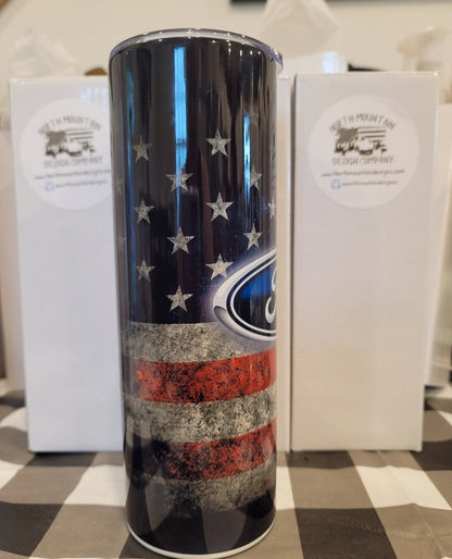 Ford on flag 20oz