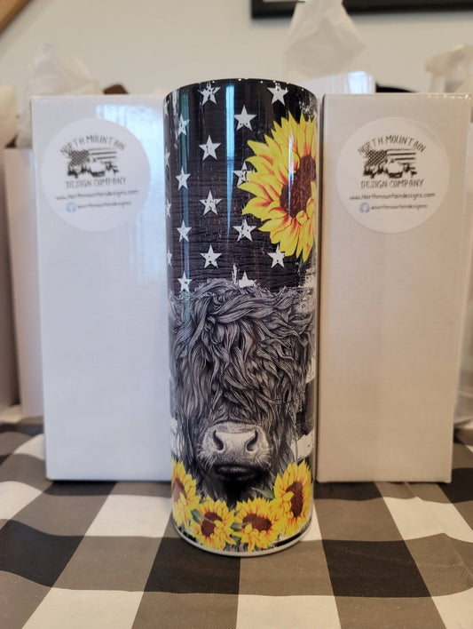 Highland Cow on Flag